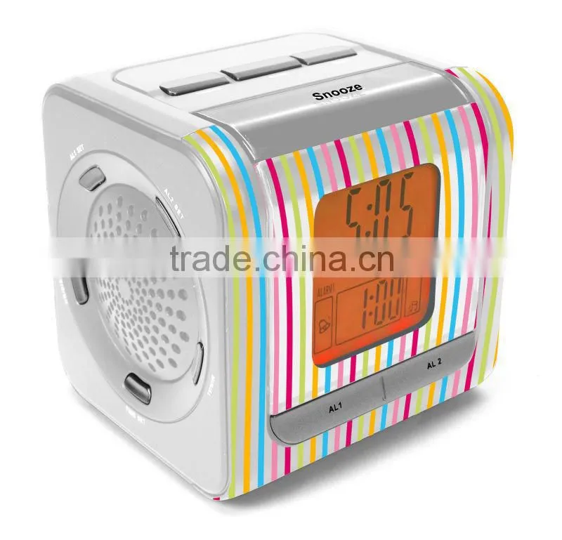 Stylish Color Strip Digital Tuning Projector Alarm Clock Radio