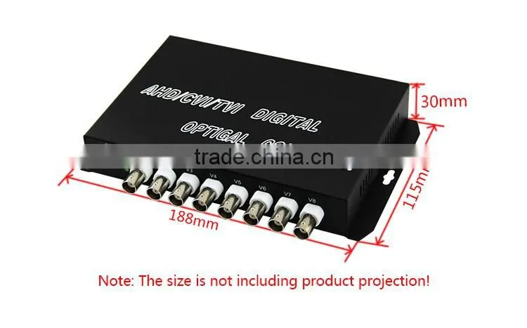 CCTV HD TVI/HDCVI/AHD 1/2/4/8/16/ch fiber optic video converter 8Ch HD TVI Video+1Ch RS485 data