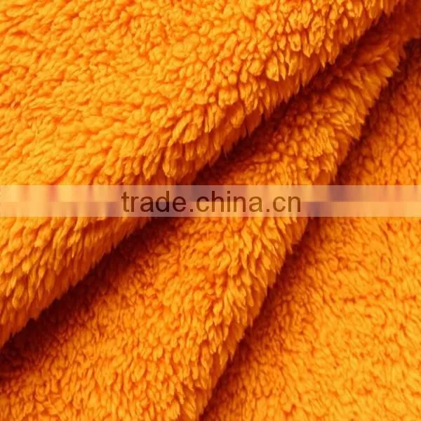 dubai fashion orange sherpa fleece fabric