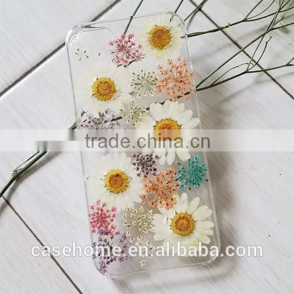 Clear Soft Silicon TPU Back Case For Apple iphone 5 5s 6 6s 6s plus Real Dry Flower Embossing Case