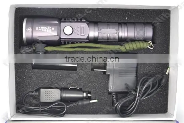 (160104) High power rechargeable aluminum alloy zoom focus usb led flashlight