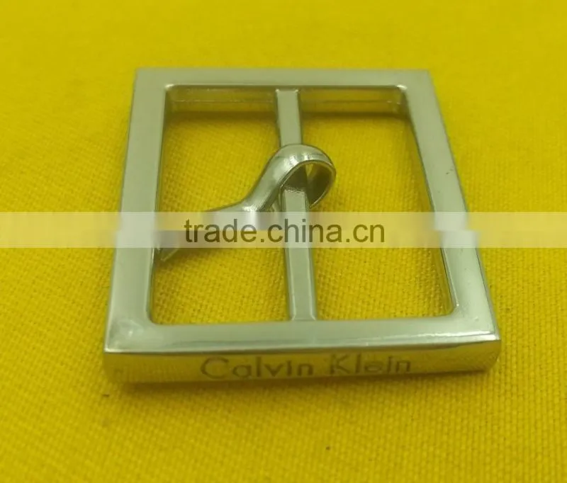 Customized Logo rectangle shape metal buckles with prong For belt -- MD4623
