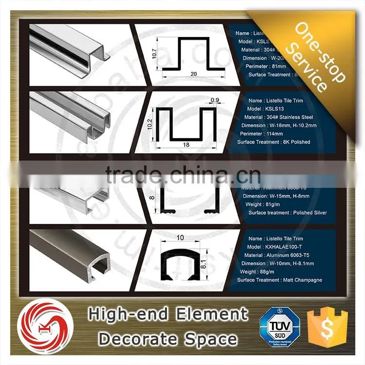 Sophisticated technology tile trim stainless steel bullnose tile trim ceramic tile trim