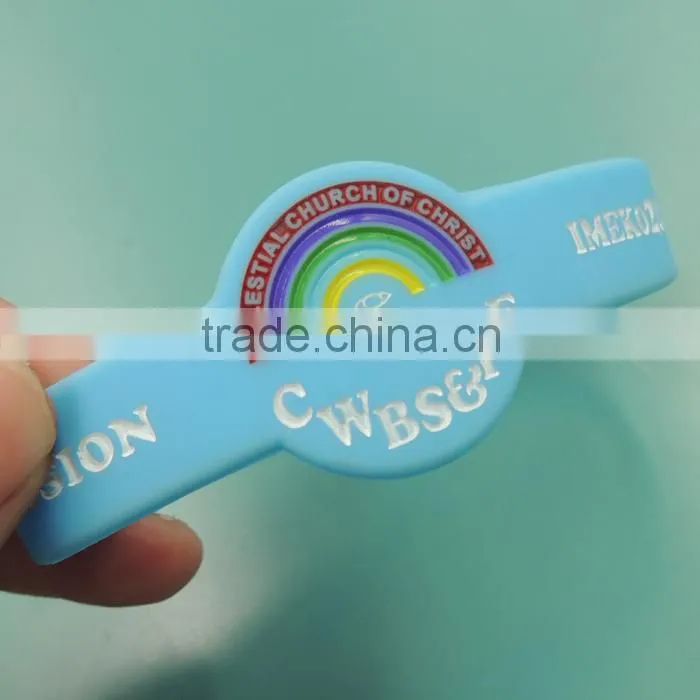 2015 custom logo transparent silicone bracelets silicone wristband