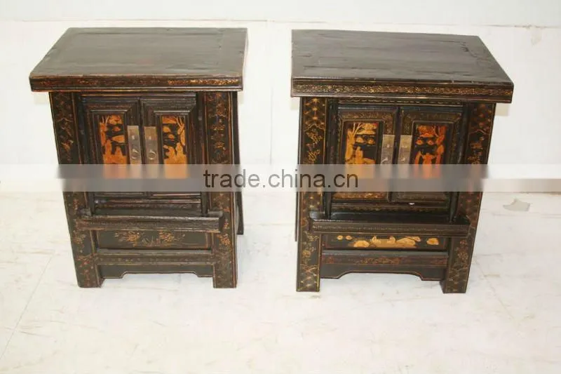 Chiese Antique Golden Painting Bedside