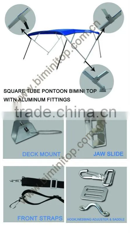 SUN-SHADE, RAIN PROTECTION Aluminum Square Tube Tower Bimini Top