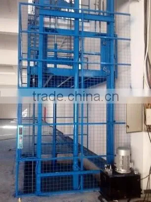 cargo elevator /guide rail lift / hydraulic warehouse cargo lift/ vertical cargo lift