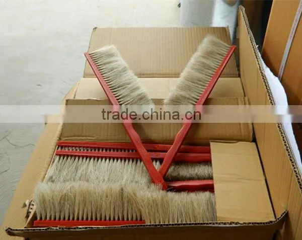 wooden hand bristle bee brush beehive use