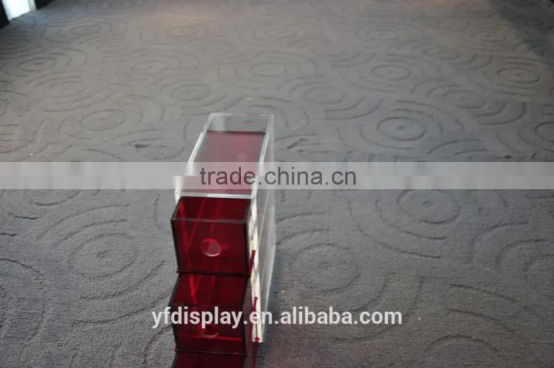 Red Acrylic Organizer For Home or Makeup Application