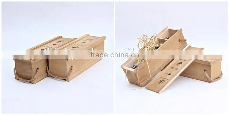 Wholesale Handmade Single Bottle Wooden Wine Gift Boxes
