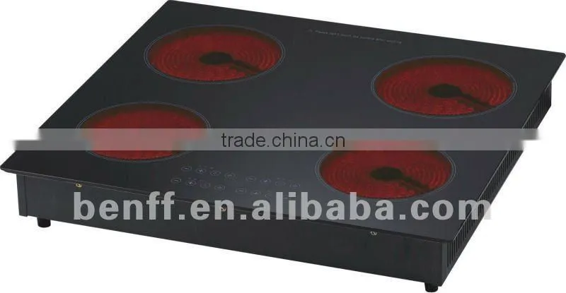 CE,CB,GS,RoHS,ERP certificate EUROKERA glass no raditaion 4 burner cooker