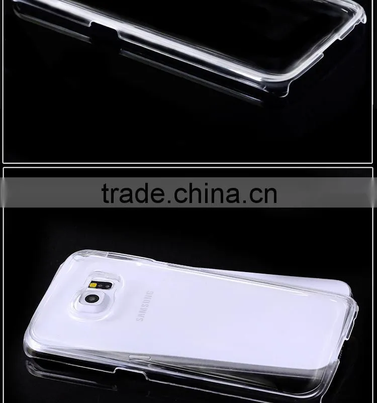 No Bubble and smooth surface transparent gel PC case for Samsung for Samsung S6 edge