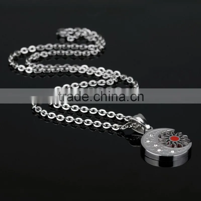 wholesale fashion pendant bulk stainless steel Apollo sale sun necklace with moon