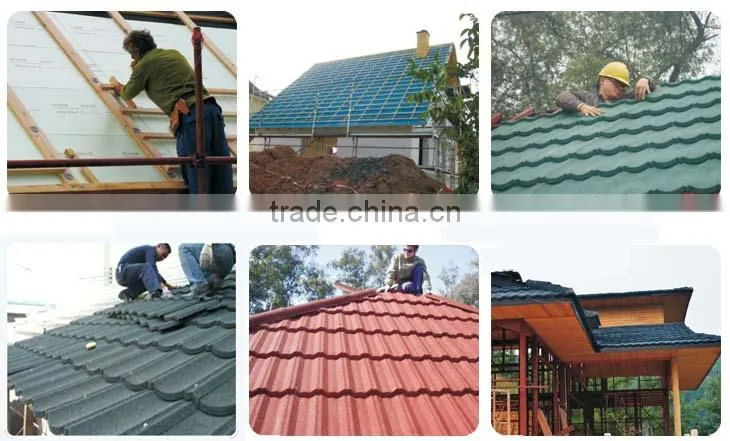 Trade assurance tuscan stone coated roof tiles,laying roof tiles