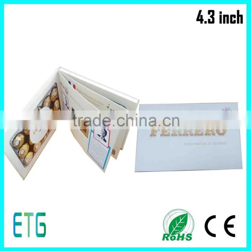 lcd oem color/size invitation video greeting card
