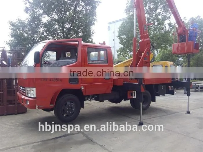 14m Red aerial work platform truck