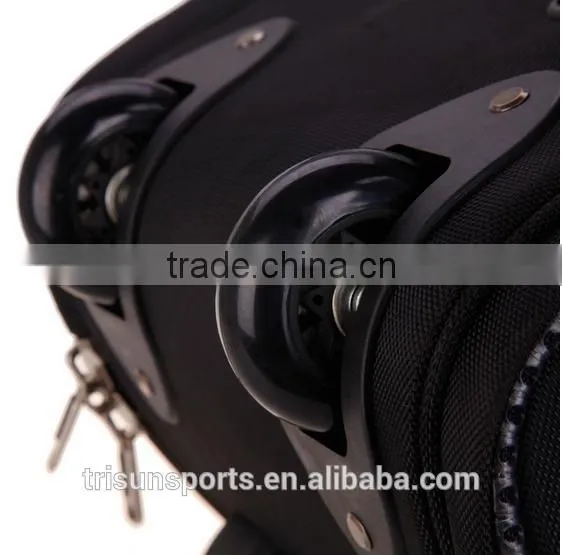 fashion black polyester rolling duffel bag with trolley super light