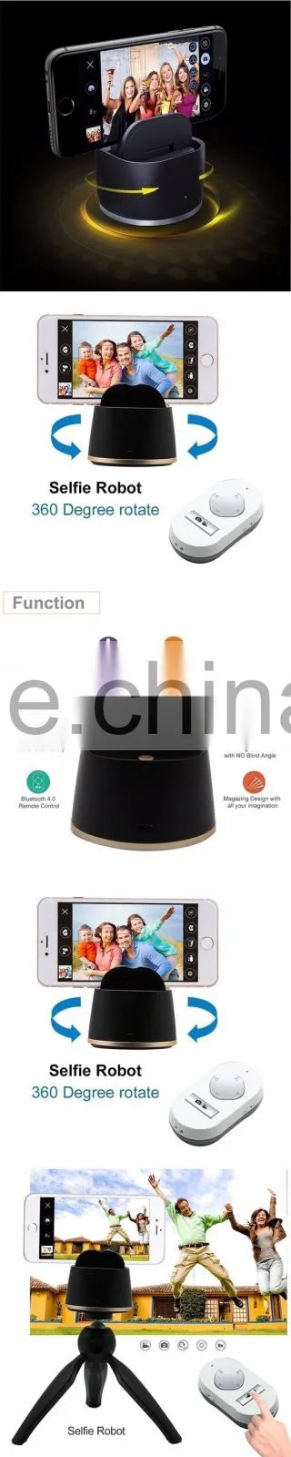 360 Degrees Remote Control rotation Panorama Shooting Auto face tracking Selfie Robot compatible for iphone ios android
