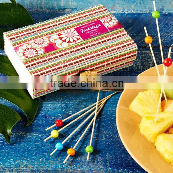 Factory sale online shop short cocktail stick flags with knot