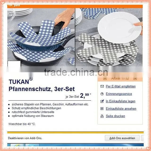 3pcs/set heat resistant nonwoven pan protector