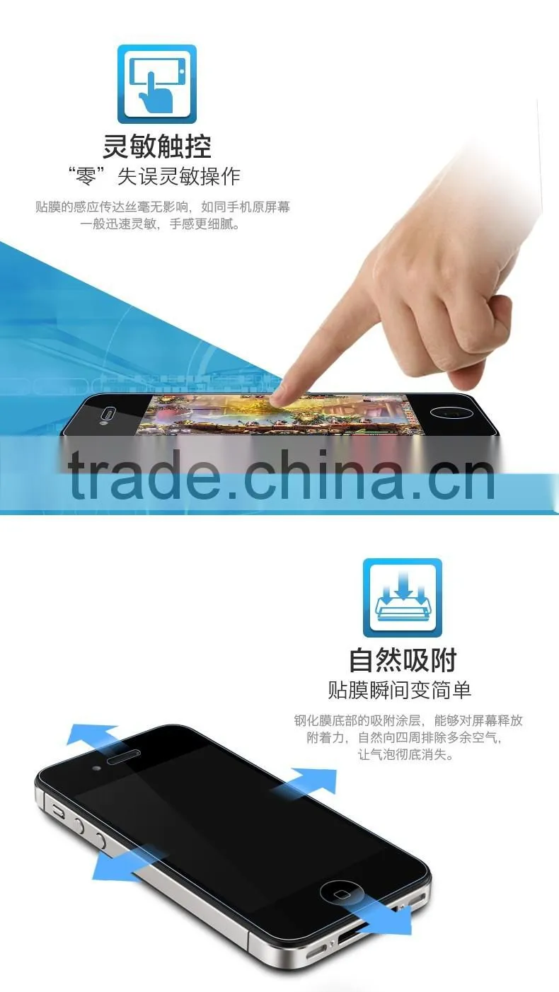 For iPhone Appple 4s tempered screen film protector glass Clean color Best price