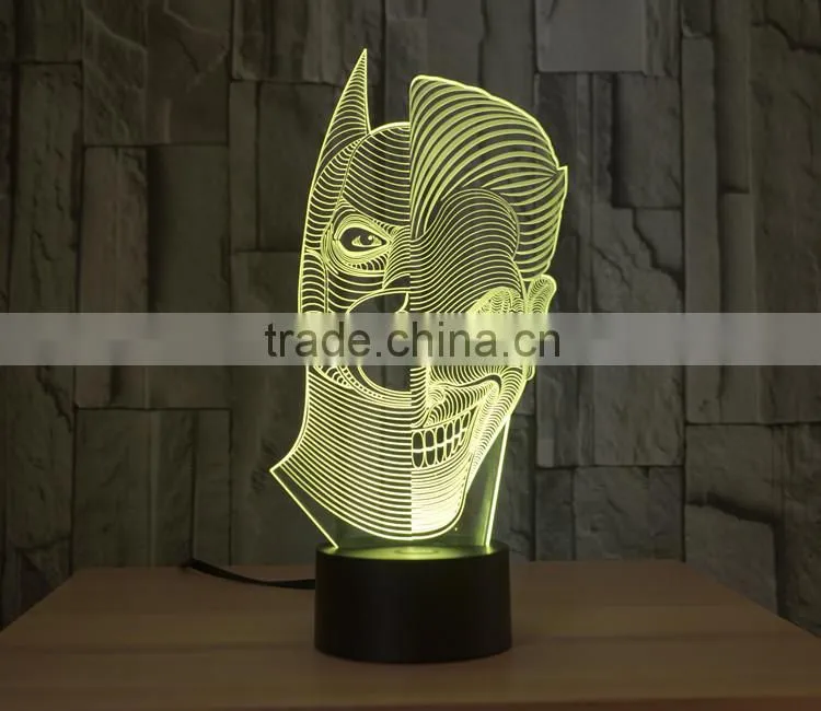 double-faced shape led night light lamp 3d acrylic illusion table touch night light for children kids baby led lamp