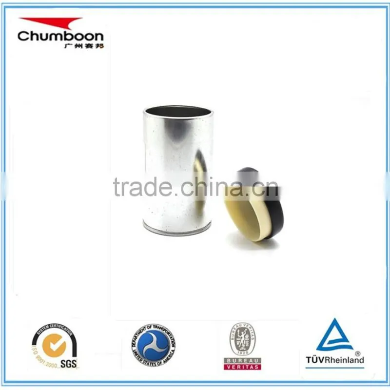 recycable round rubber insert tea sugar tin box / factory OEM metal box / good price tin can
