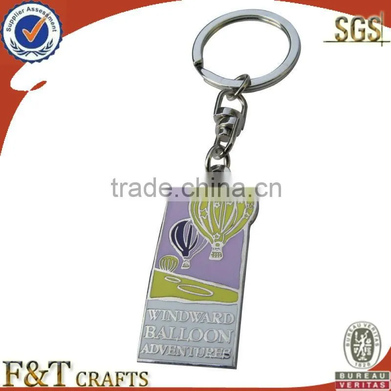 Leather customized logo personalized double keyrings keychain