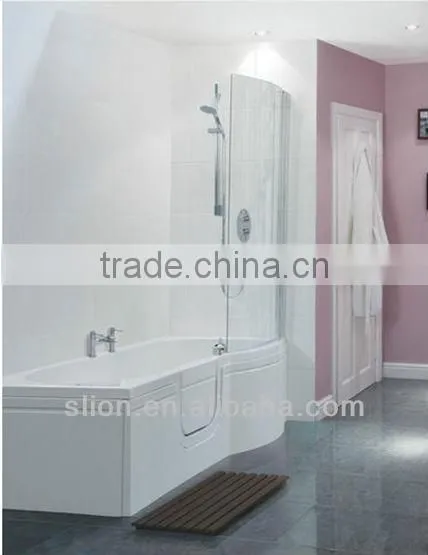 2014 New Design Walk in Bath P Shape Acrylic Bathtub