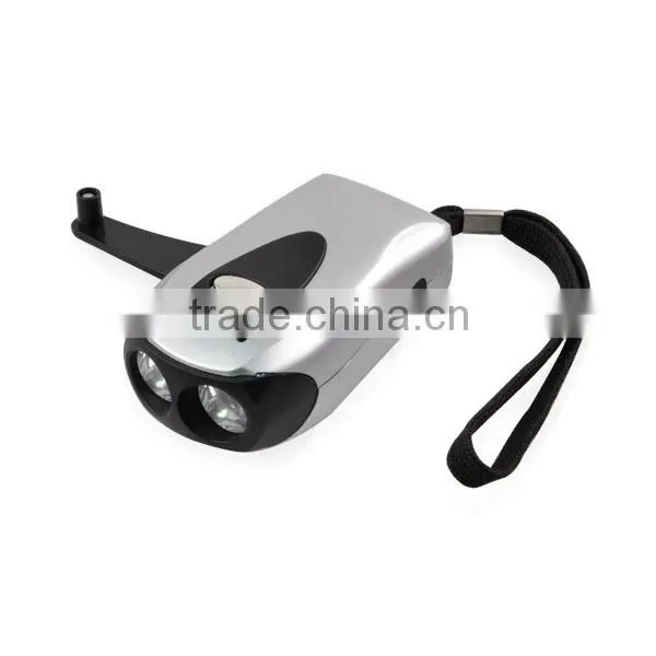 2 led manual dynamo torch with charge hole TP-PH011