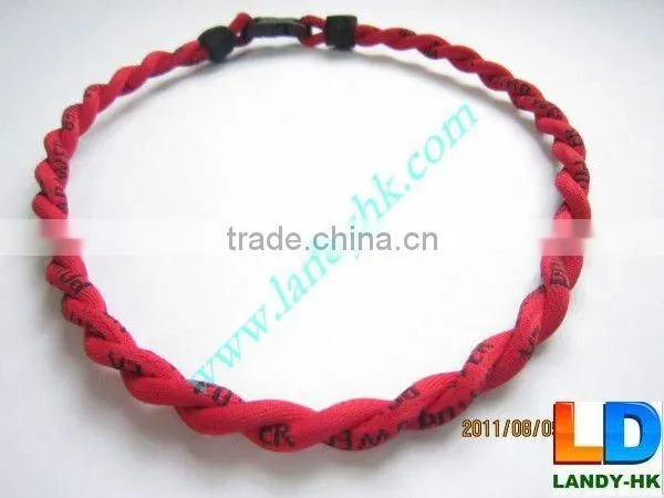 Anion Titanium Baseball Sports Tornado Necklace, Nylon Fabric