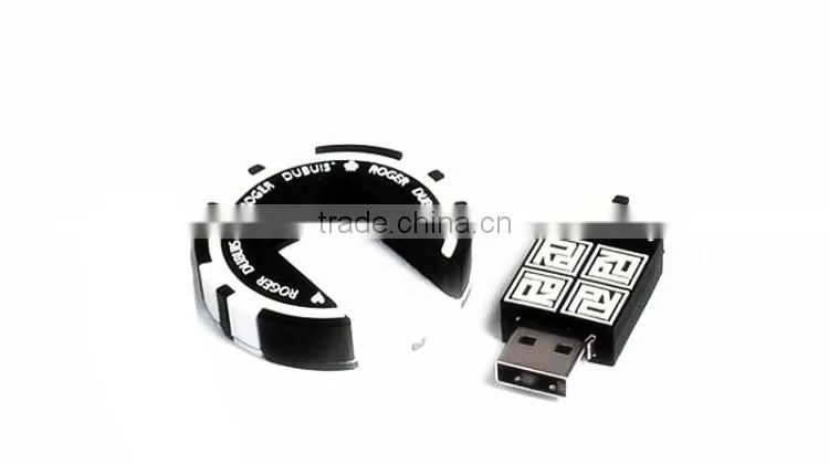 custom cartoon PVC round usb flash drive capacity 1-64gb