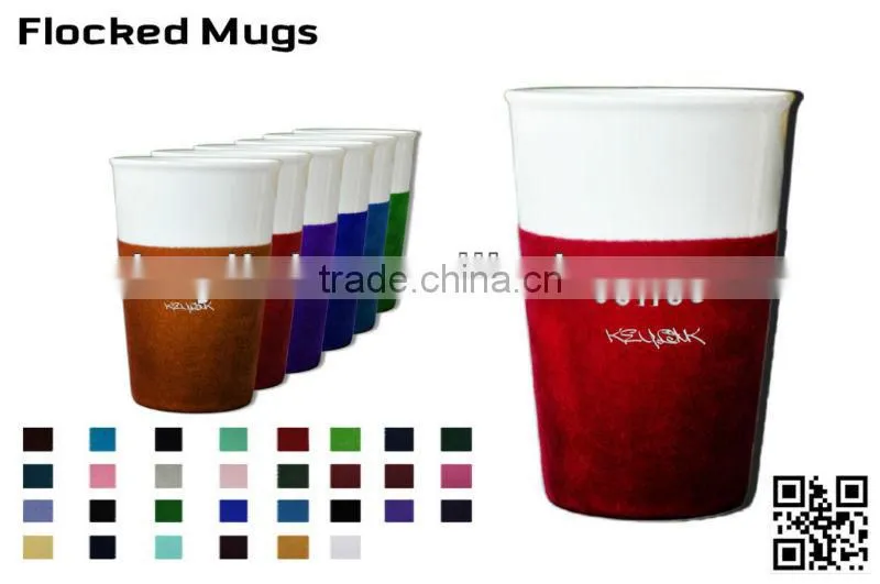 High quality flock coffee mugs in different colors