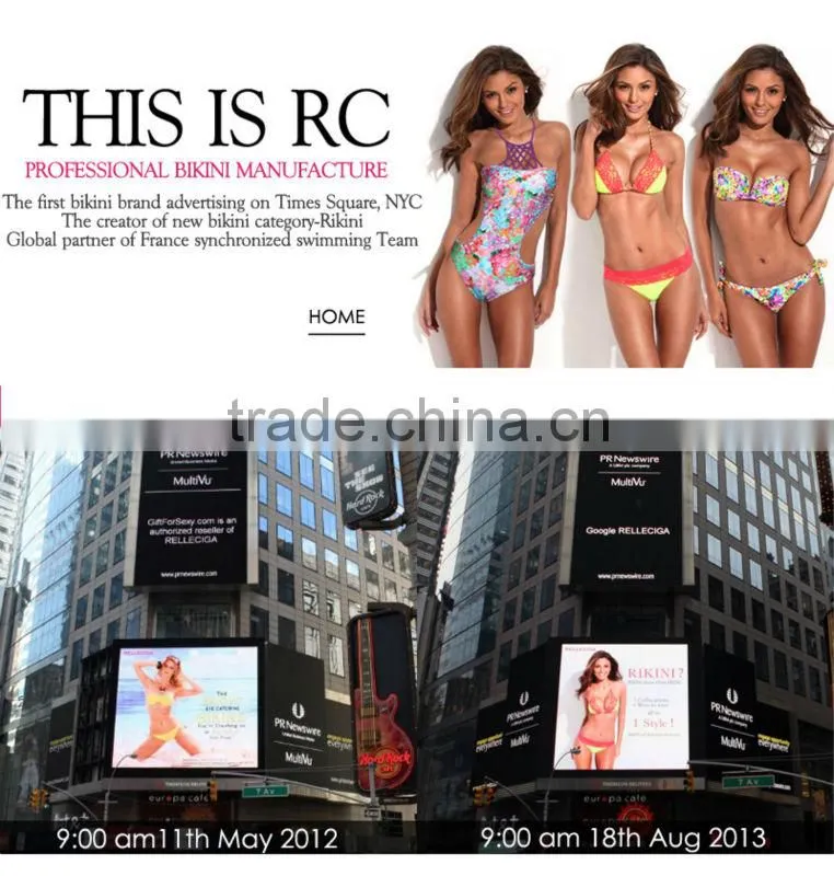 RELLECIGA 2014Rellicious Collection -Orange Push-up Triangle Top Swimwear with Adjustable Halter Strap & Brazilian Cut Scrunch B