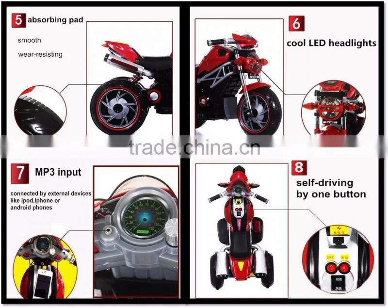 Educational kids ride on plastic motorcycle kids motor car