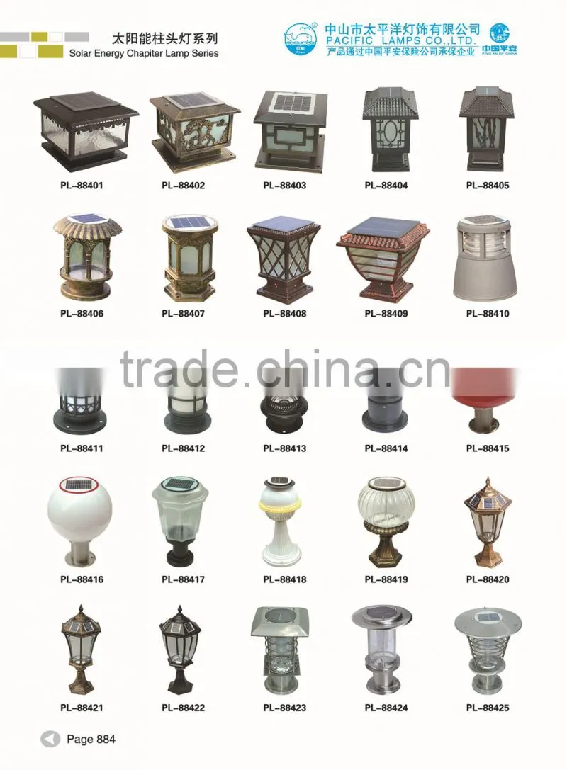 IP65 RA>70 PF>0.9 Fahion design solar lawn light bollard lamp in zhongshan China