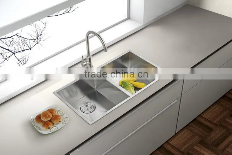 Zero Radius Handmade Stainless Steel Sink 32" x 19" x 10" Double Bowls (cUPC Approved,very competitive price!)