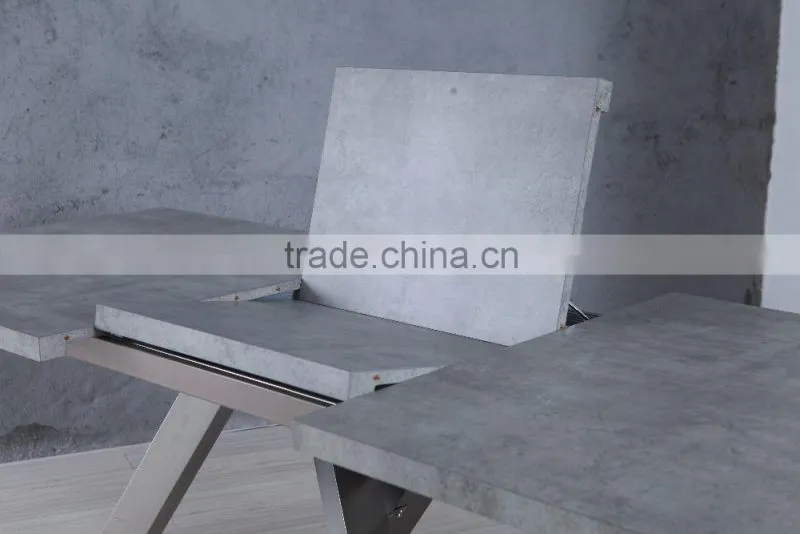 Latest Designs stainless steel marble wooden dining table and leather chair