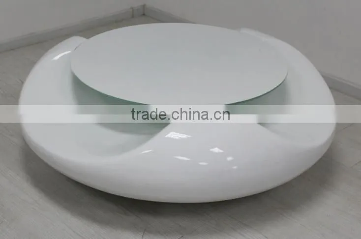 Fancy design living room furniture FRP with top tempered glass tea table/Modern design furniture tempered glass top coffee table