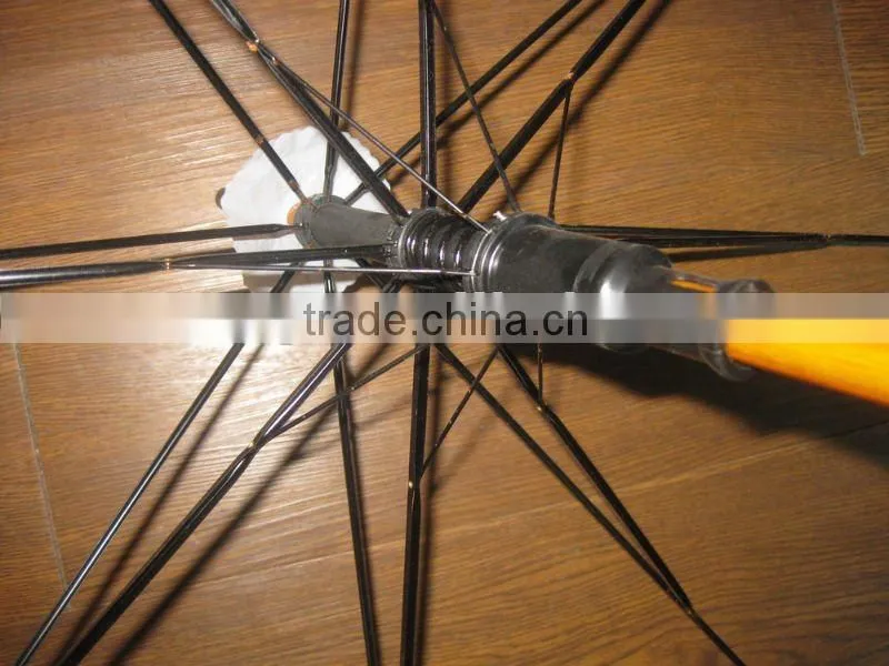190T pongee 24"x8 ribs Auto open straight umbrella with wooden shaft and handle
