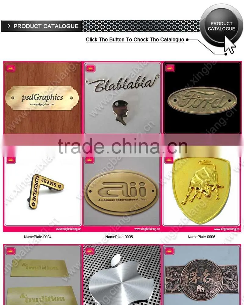 custom metal label signs,thin machine metal label