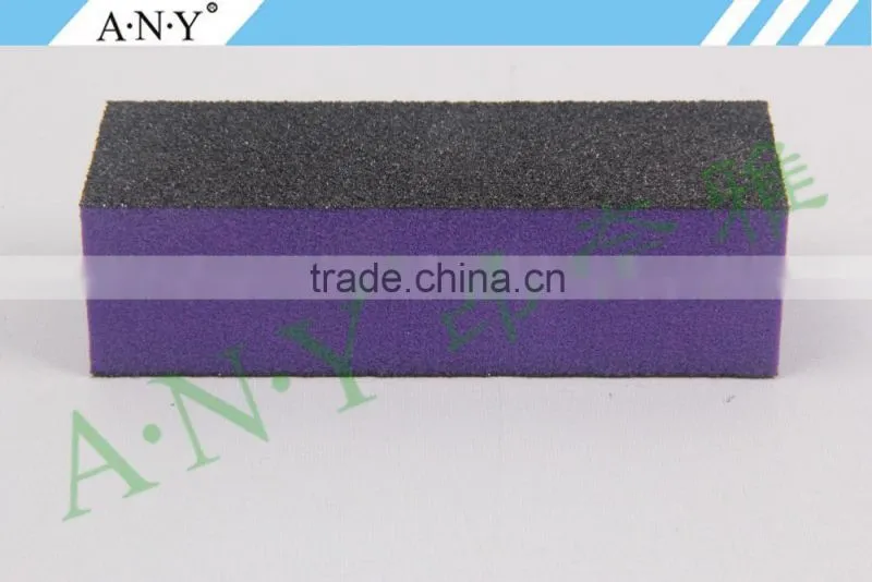 Nail Art Manicure Polishing Cheap Purple Sponge 3 Way Nail Buffer