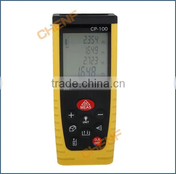 Newest Design Portable Digital LCD Retail package Yellow / Blue 100m(328ft) Laser Range Finder Rangefinder
