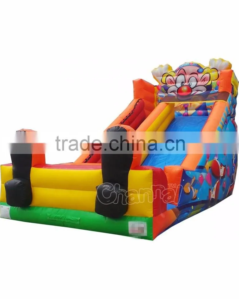 bottom slide clown giant inflatable slide for kids