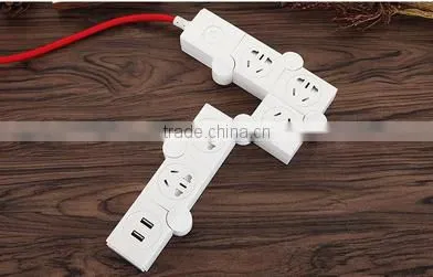 2016 Hot sale power strip/bending pivoting power strip/Rotating Extension Socket