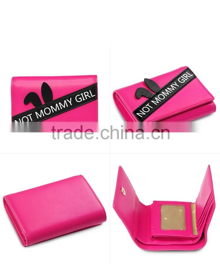 Bifold fancy rabbit wallet for young lady in multi color