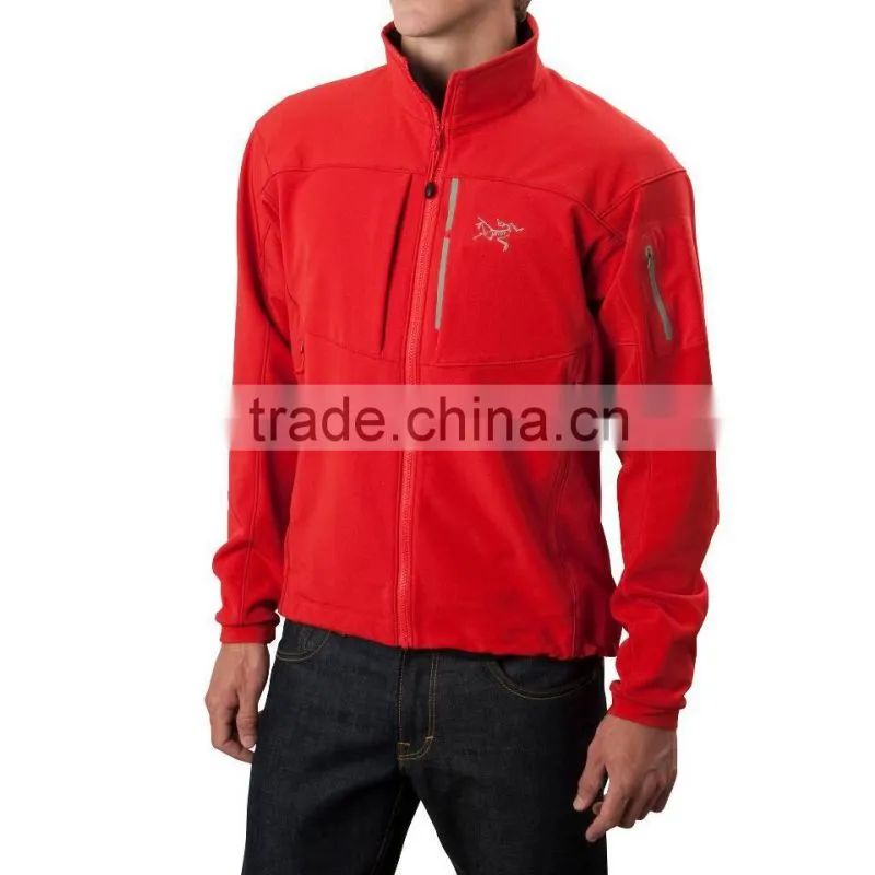 Mens Color Contrasted Good Designed Printed 3 Layers Bonded Waterproof Softshell Jacket