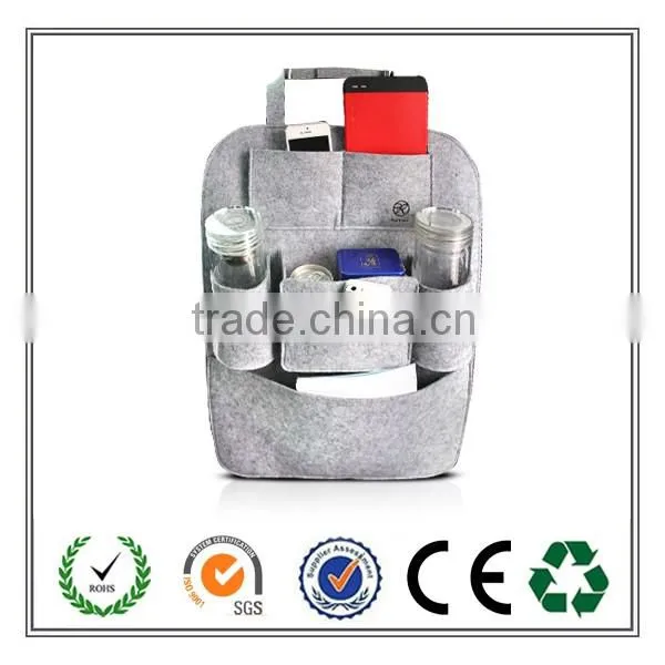 China supplier hot sale light gray felt car back hanging organizer
