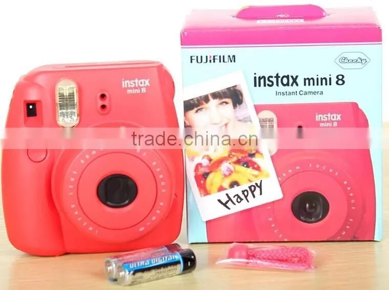 FujiFilm Fuji film Instax Mini 8 checki Instant Camera Raspberry Red