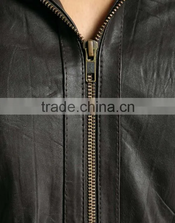 Women Hooded Leather Jacket